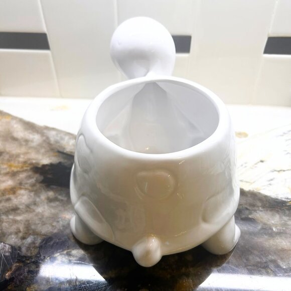NWT Vintage White Turtle Animal Ceramic Planter - Picture 2 of 8